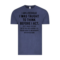 Vintage Denim i am a redhead i was taught to think Vintage Tee - artisFamous