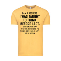 Vintage Mustard i am a redhead i was taught to think Vintage Tee - artisFamous