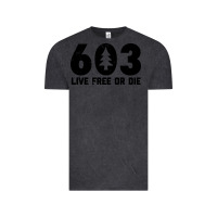 Vintage Black live free or die 603 tree Vintage Tee - artisFamous