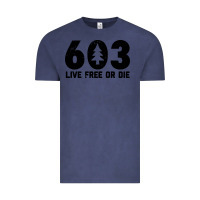 Vintage Denim live free or die 603 tree Vintage Tee - artisFamous