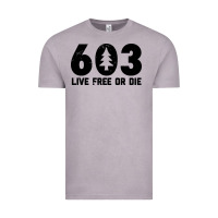 Vintage Zinc live free or die 603 tree Vintage Tee - artisFamous