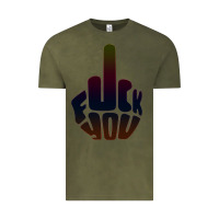 Vintage Olive fuck you middle finger Vintage Tee - artisFamous