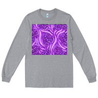 Heather Grey purple glitter with leopard pattern Long Sleeve Tee - TumblerDesignByShophia