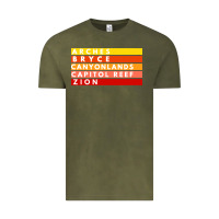 Vintage Olive utah national parks utah s mighty five souvenir nps moab Vintage Tee - artisFamous