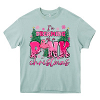 Arona i'm dreaming of a pink christmas flamingo Heavy Core Tee - MaliasSmallBusiness