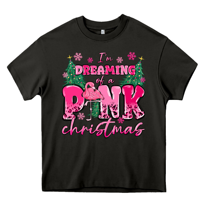 I'm Dreaming Of A Pink Christmas Flamingo Heavy Core Tee by MaliasSmallBusiness | Teevron