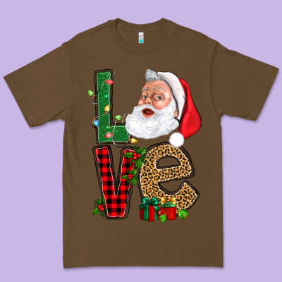 Love With Santa Portrait Premium Tee Designed By Bundleandbundleshop
