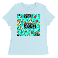 Baby Blue Hot Mom Summer Digital Paper Ladies Tee - BundleAndBundleShop