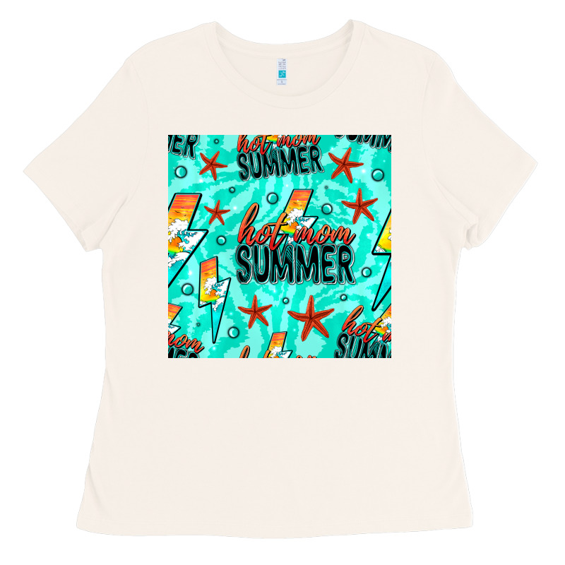 Hot Mom Summer Digital Paper Ladies Tee by BundleAndBundleShop | Teevron
