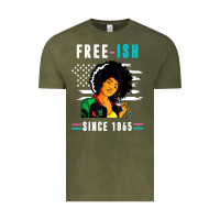 Vintage Olive juneteenth free ish since 1865 black Vintage Tee - artisFamous