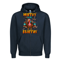 Navy huffin' for the stuffin' Zipper Hoodie - BundleAndBundleShop