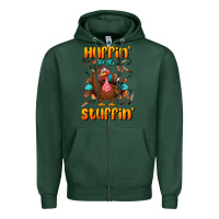 Sports Green huffin' for the stuffin' Zipper Hoodie - BundleAndBundleShop