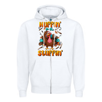 White huffin' for the stuffin' Zipper Hoodie - BundleAndBundleShop