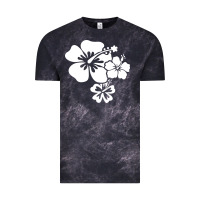 Cloud Black hawaiian flower Vintage Tee - artisFamous