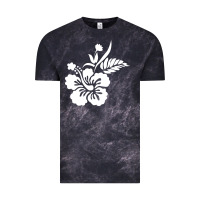 Cloud Black hawaiian flower Vintage Tee - artisFamous