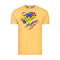 Vintage Mustard tear off wonder woman shield Vintage Tee - artisFamous