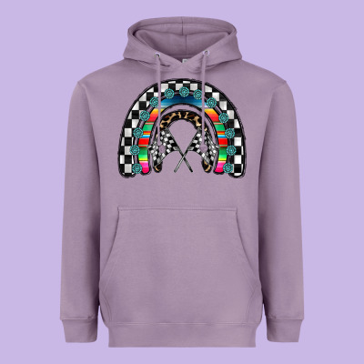 Racing Rainbow Heavyweight Hoodie Designed By Cowhidedigitalart