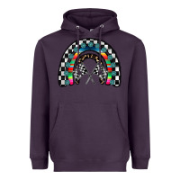 Plum Racing Rainbow Heavyweight Hoodie - CowhideDigitalArt