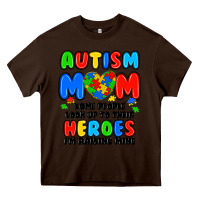 Chocolate Brown autism mom some people look up to their heroes i'm Heavy Core Tee - JahusDesignShop