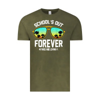 Vintage Olive school out forever retired teacher retro summer Vintage Tee - artisFamous