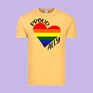 Proud Ally Lgbt Heart Gay Pride Month Vintage Tee Designed By Artisfamous