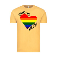 Vintage Mustard proud ally lgbt heart gay pride month Vintage Tee - artisFamous