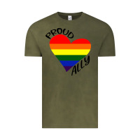 Vintage Olive proud ally lgbt heart gay pride month Vintage Tee - artisFamous