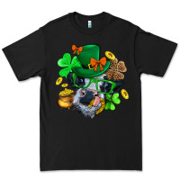 Black St. Patrick Cow Clover Premium Tee - BundleAndBundleShop