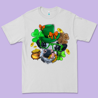 St. Patrick Cow Clover Premium Tee Designed By Bundleandbundleshop