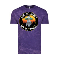 Cloud Purple ask me about my butthole ufo Vintage Tee - artisFamous