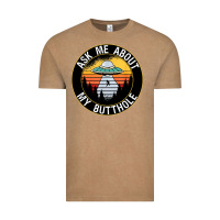 Vintage Coffee ask me about my butthole ufo Vintage Tee - artisFamous