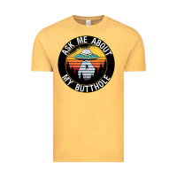 Vintage Mustard ask me about my butthole ufo Vintage Tee - artisFamous