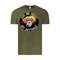 Vintage Olive ask me about my butthole ufo Vintage Tee - artisFamous