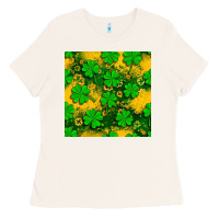 Bone St. Patricks clover pattern digital paper Ladies Tee - BundleAndBundleShop