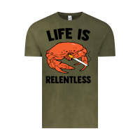 Vintage Olive crab life is relentless Vintage Tee - artisFamous