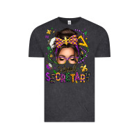 Vintage Black mardi gras school secretary caucasian messy bun Vintage Tee - texasbilliewilder