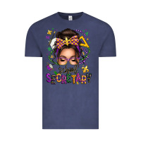 Vintage Denim mardi gras school secretary caucasian messy bun Vintage Tee - texasbilliewilder