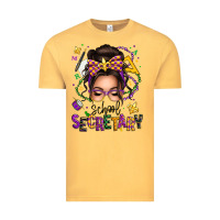Vintage Mustard mardi gras school secretary caucasian messy bun Vintage Tee - texasbilliewilder