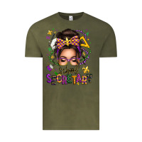 Vintage Olive mardi gras school secretary caucasian messy bun Vintage Tee - texasbilliewilder