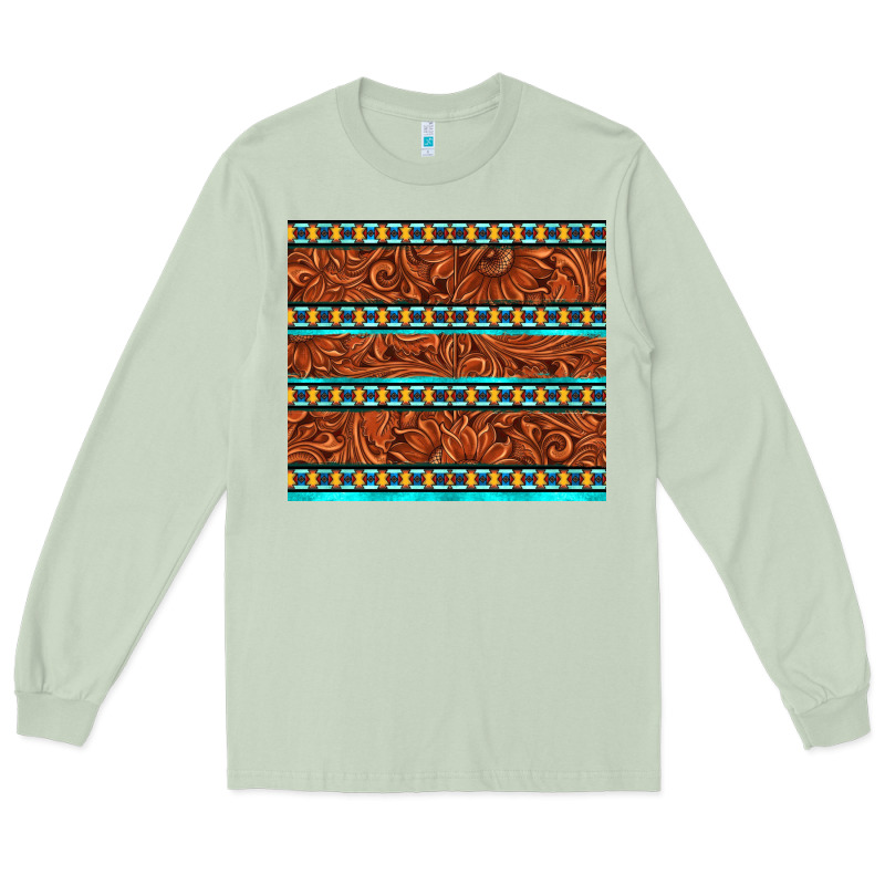 Tooled Leather And Aztec Long Sleeve Tee by TumblerDesignByShophia | Teevron