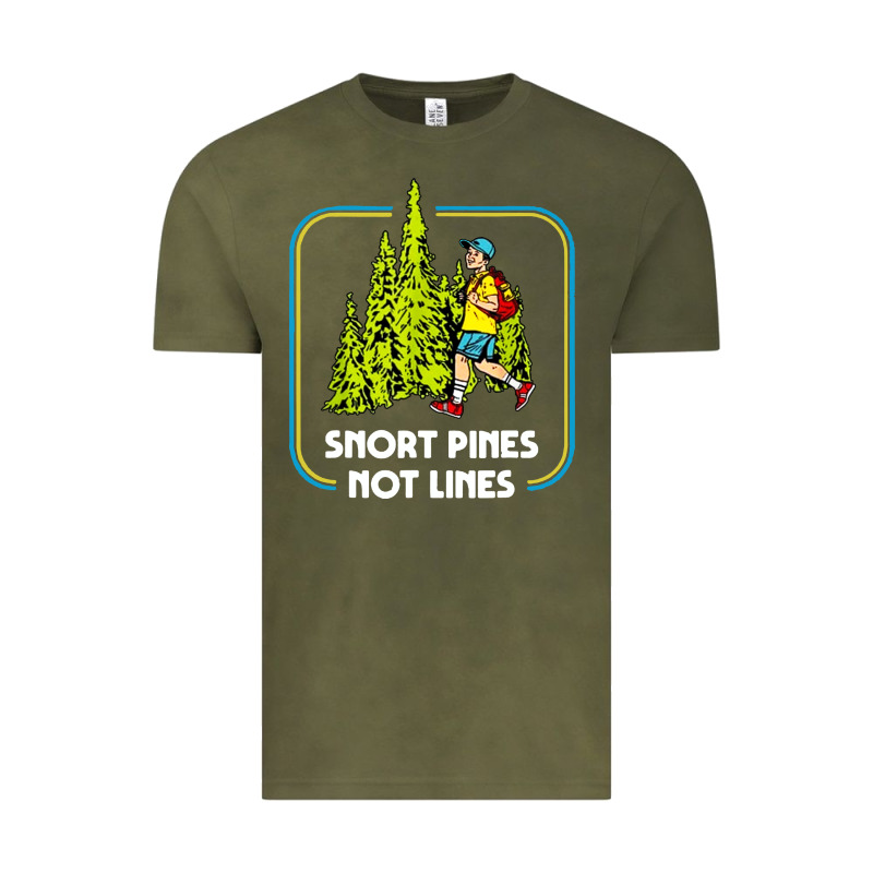 Snort Pines Not Lines Funny Boy Going To School Vintage Vintage Tee by artisFamous | Teevron