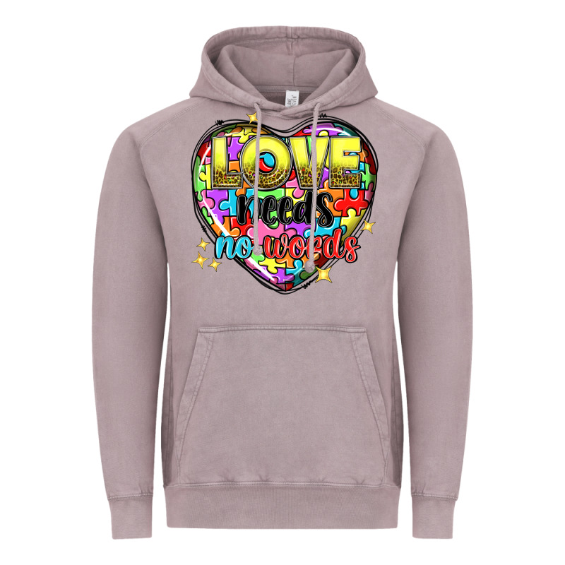 Love Needs No Words Vintage Hoodie by NancyCooperArtShop | Teevron