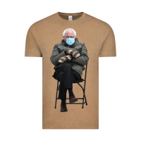 Vintage Coffee bernie sitting in the cold with mittens meme Vintage Tee - artisFamous