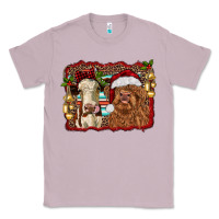 Lilac christmas heifer and highland cow with serape background Classic Tee - RanaPortraitStore