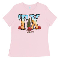 Bubblegum Pink texas cactus Ladies Tee - RanaPortraitStore