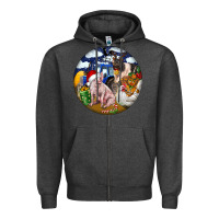 Charcoal Heather Farm And Pig Zipper Hoodie - FaDigitalArtStudio