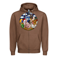 Chestnut Farm And Pig Zipper Hoodie - FaDigitalArtStudio