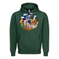 Sports Green Farm And Pig Zipper Hoodie - FaDigitalArtStudio