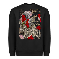 Black Two skeletons hugging Valentine's Day Heavyweight Sweatshirt - FaDigitalArtStudio