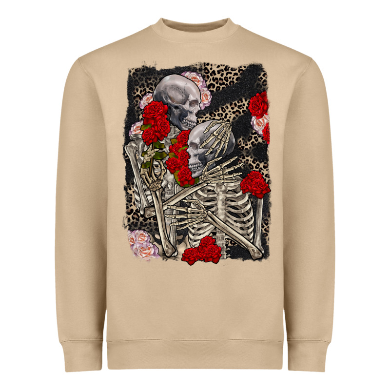 Two Skeletons Hugging Valentine's Day Heavyweight Sweatshirt by FaDigitalArtStudio | Teevron
